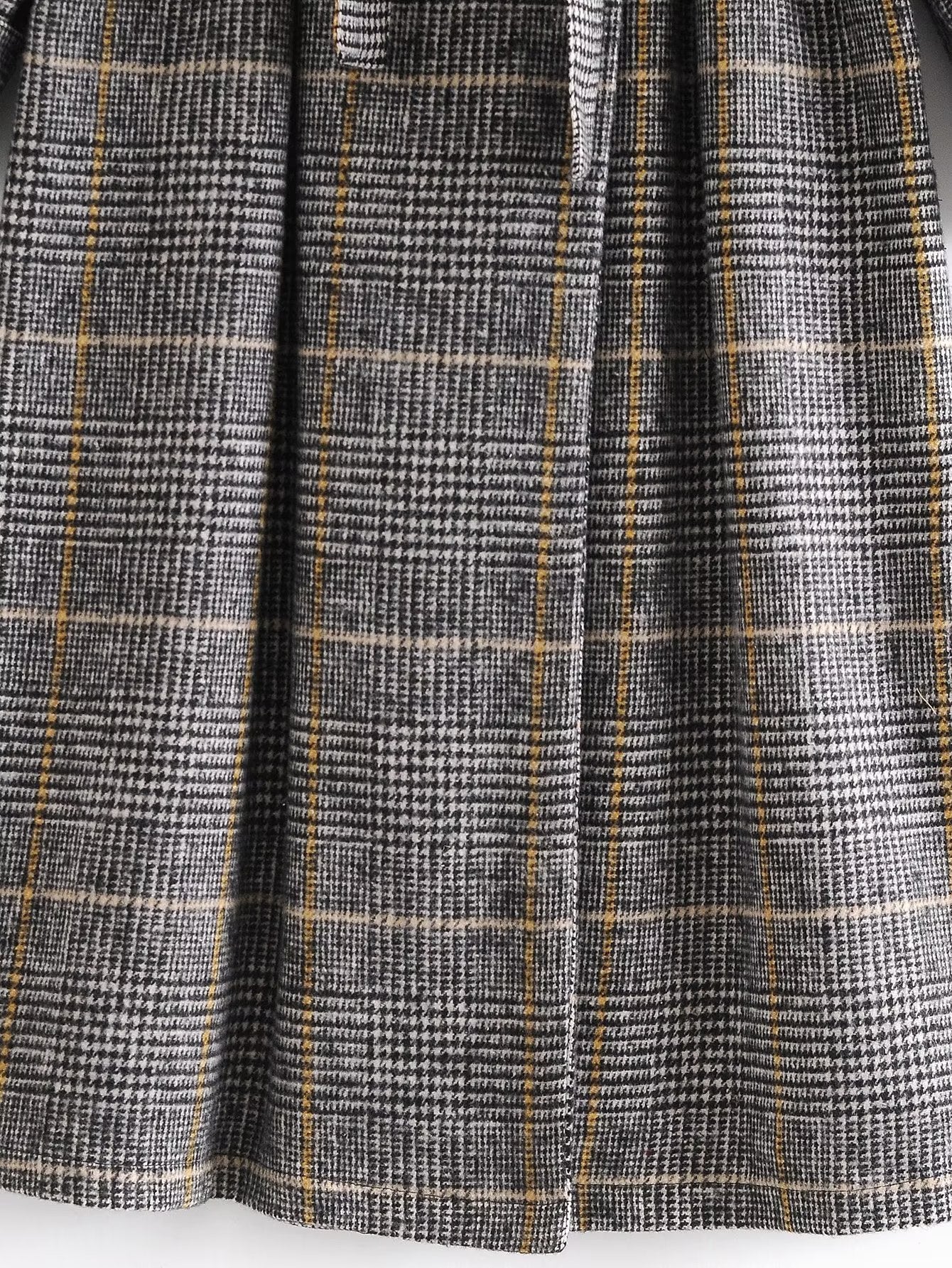 Plaid Collared Coat Trench Coat