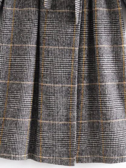 Plaid Collared Coat Trench Coat