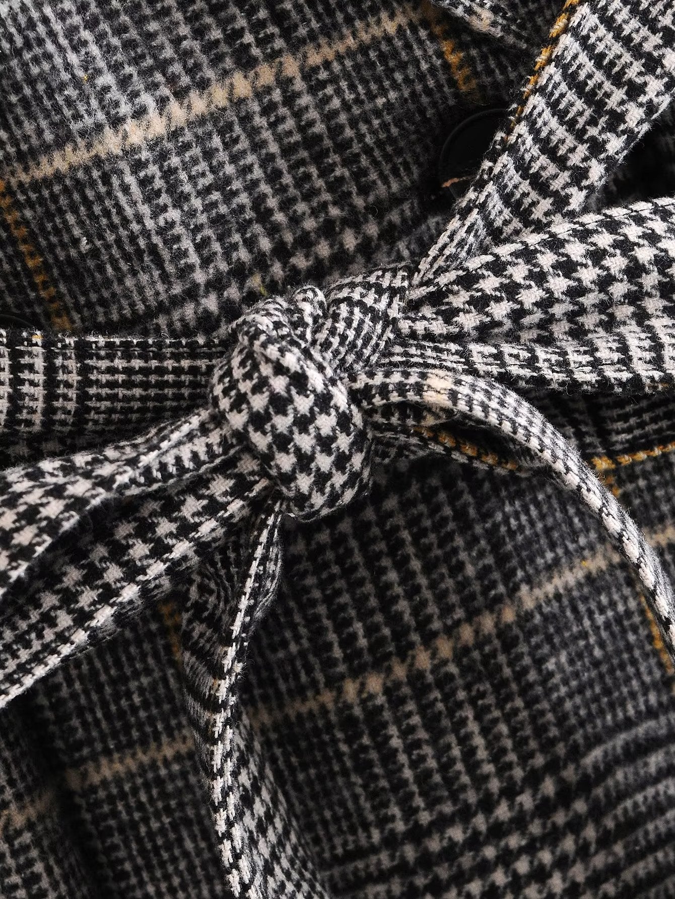 Plaid Collared Coat Trench Coat