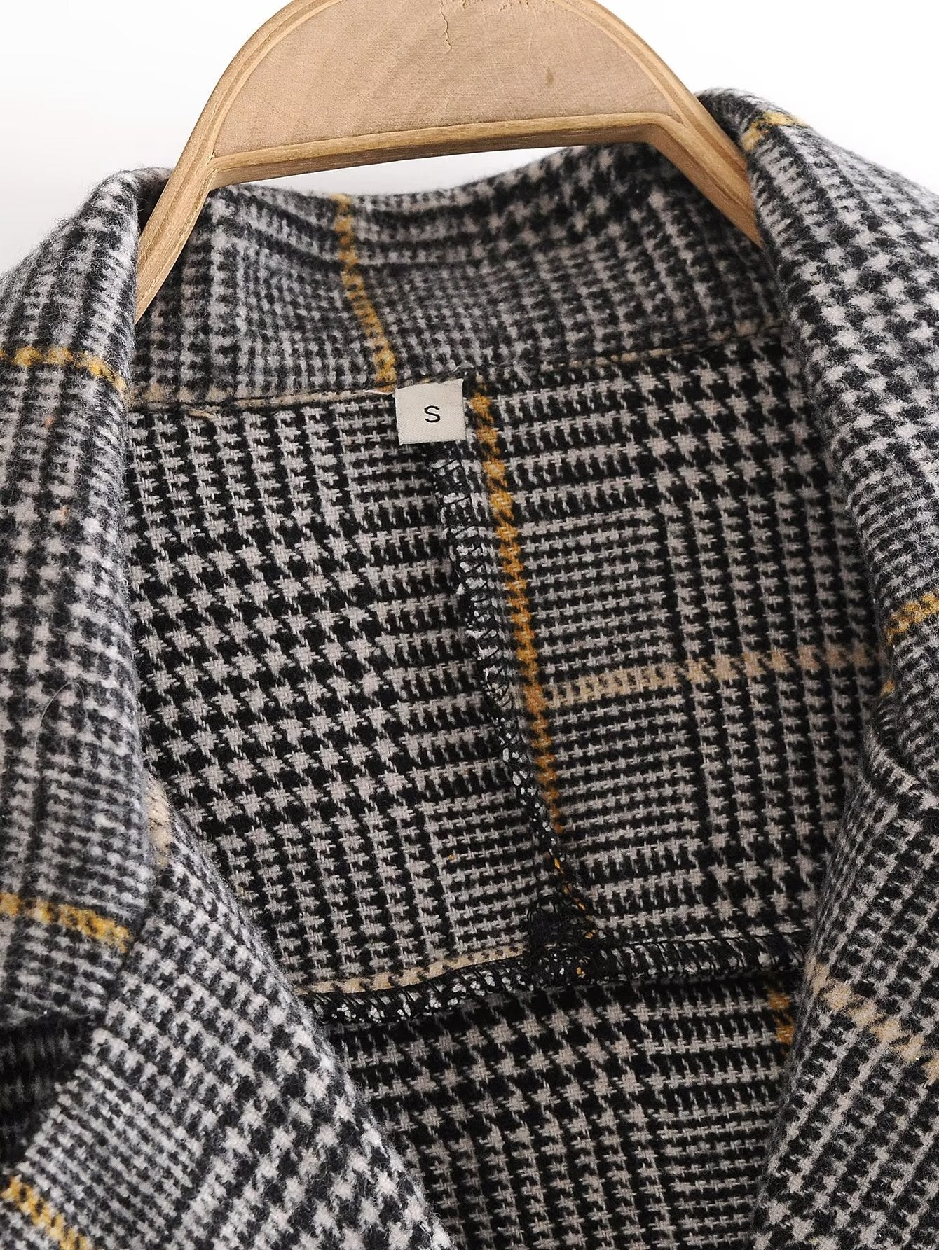 Plaid Collared Coat Trench Coat