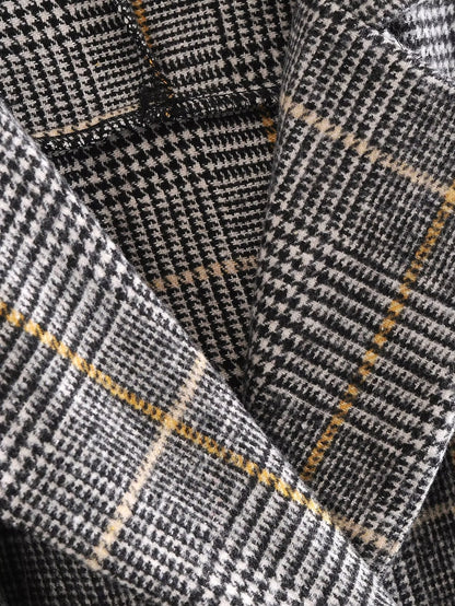 Plaid Collared Coat Trench Coat