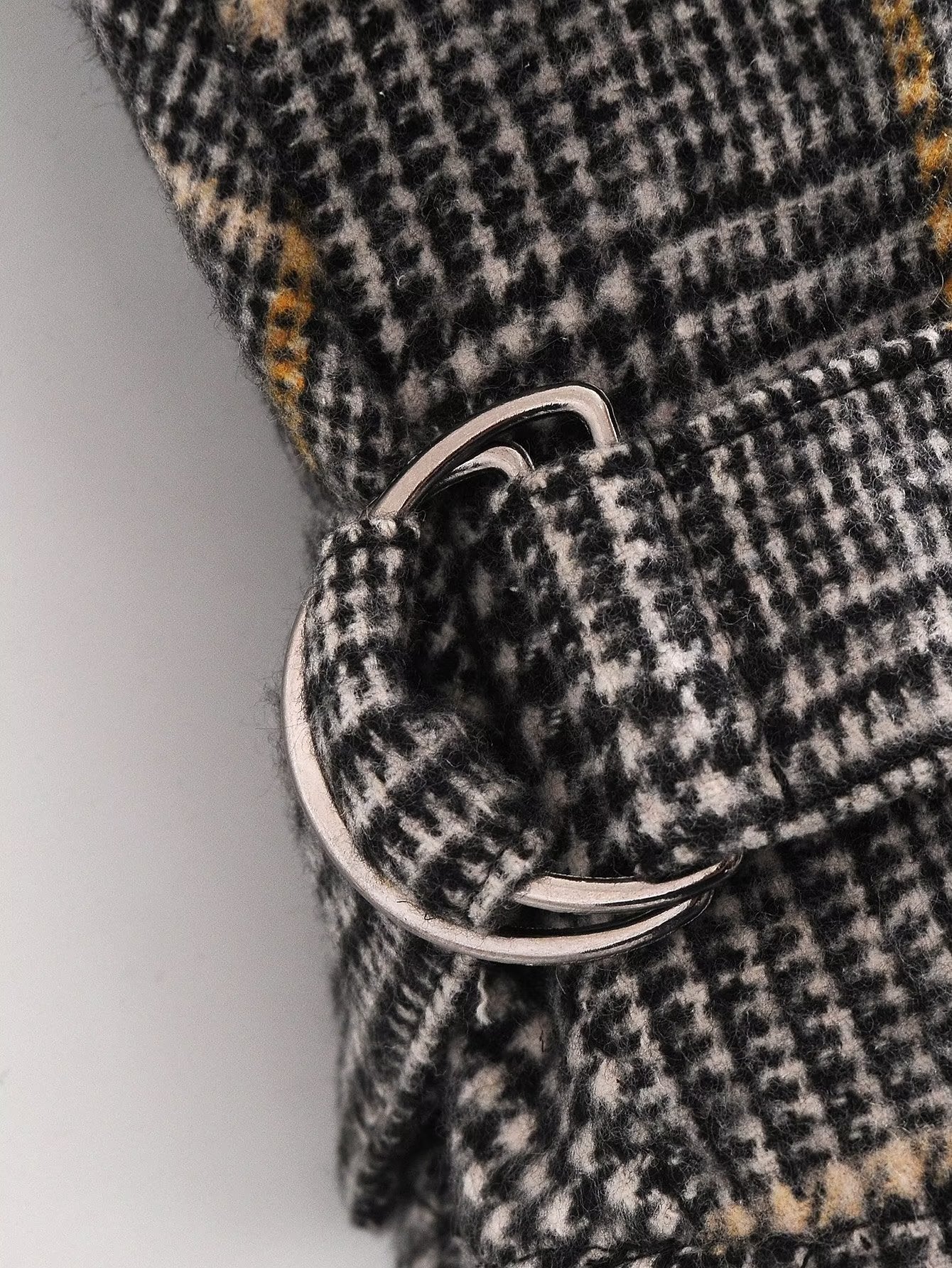 Plaid Collared Coat Trench Coat