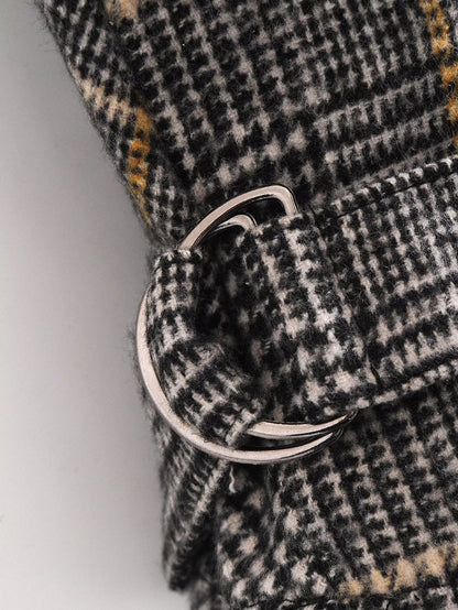 Plaid Collared Coat Trench Coat