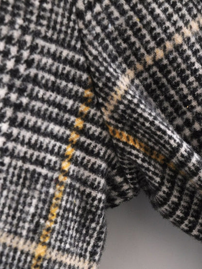 Plaid Collared Coat Trench Coat