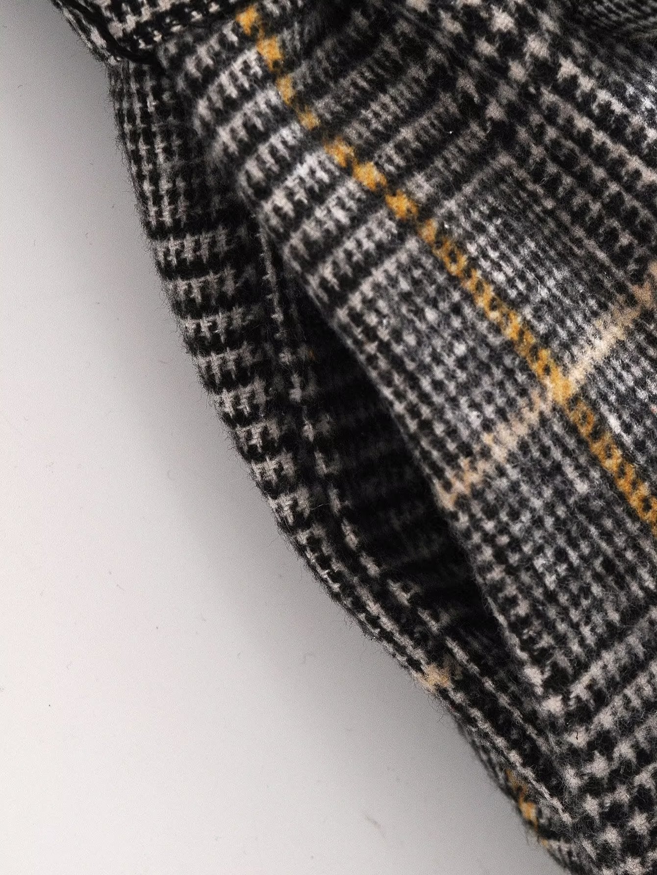 Plaid Collared Coat Trench Coat