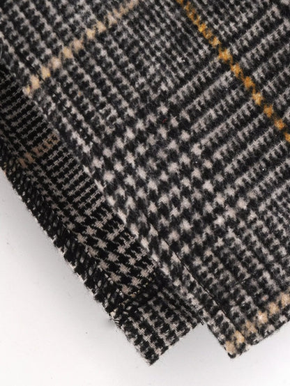 Plaid Collared Coat Trench Coat