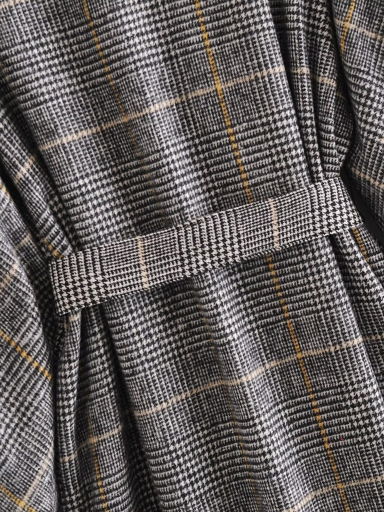 Plaid Collared Coat Trench Coat