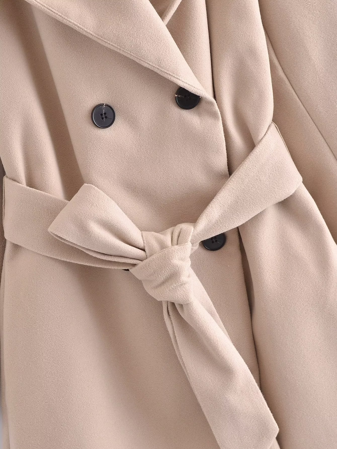 Belt Hooded Long Sleeve Trench Coat