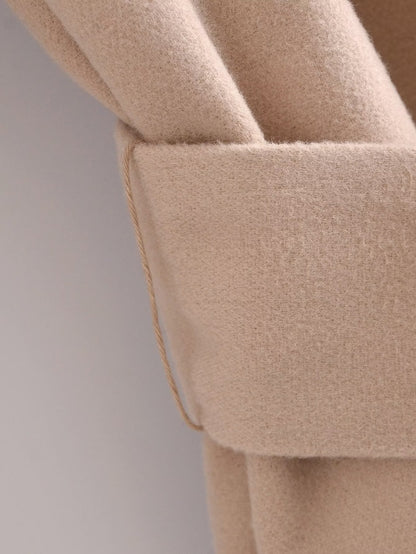 Belt Hooded Long Sleeve Trench Coat