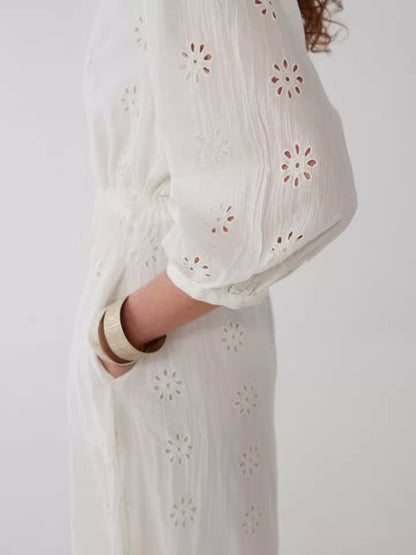 Carol Sexy Embroidered Kaftan Dress