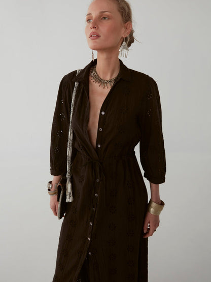 Carol Sexy Embroidered Kaftan Dress