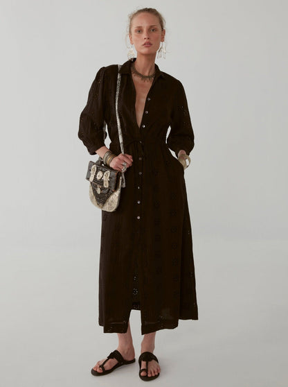 Carol Sexy Embroidered Kaftan Dress