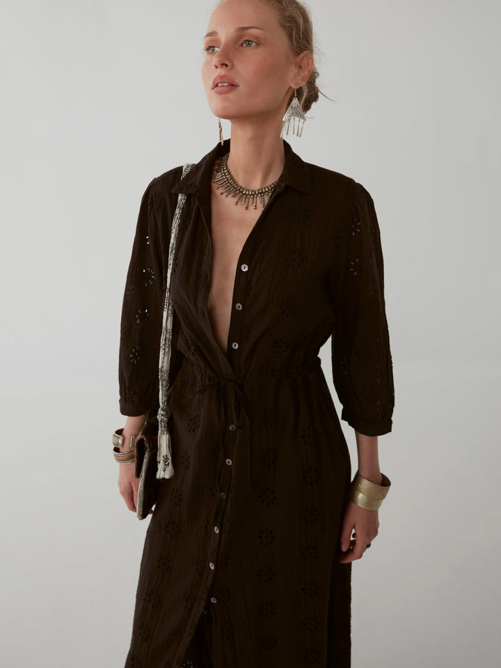 Carol Sexy Embroidered Kaftan Dress