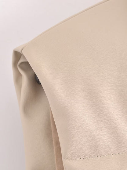 Faux Leather Sleeveless Padded Jacket Vest