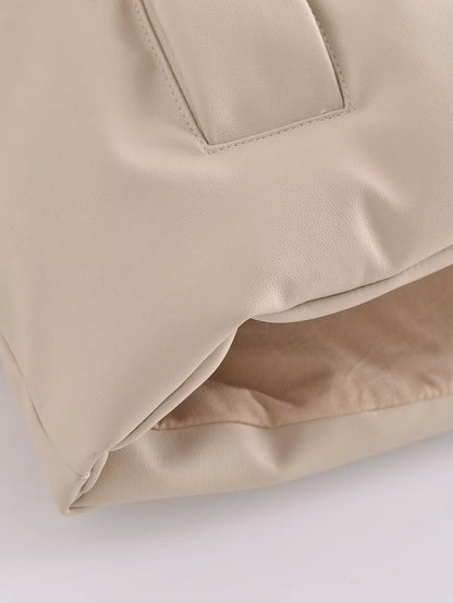 Faux Leather Sleeveless Padded Jacket Vest