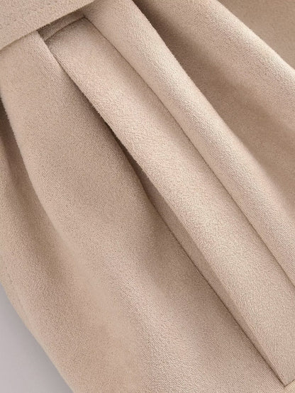 Suede Texture Trench Coat