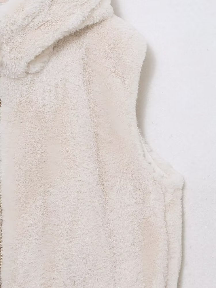 Artificial Fur Sleeveless Coat