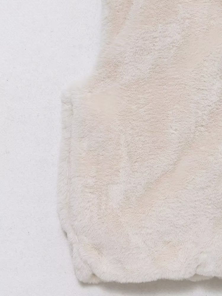 Artificial Fur Sleeveless Coat