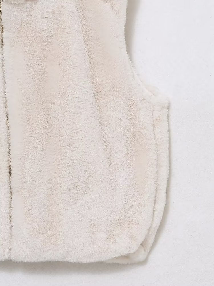 Artificial Fur Sleeveless Coat