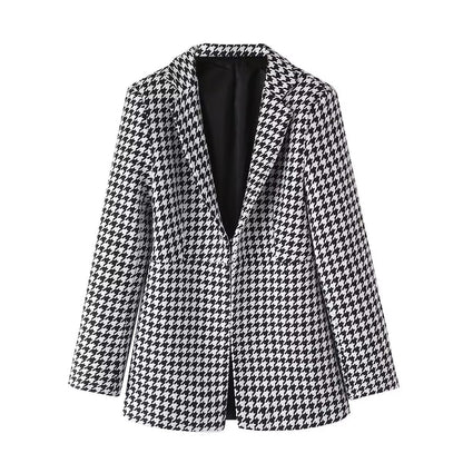 Plaid Contrast Blazer