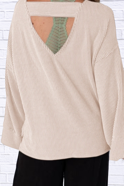 Cutout Back Long Sleeve T-Shirt