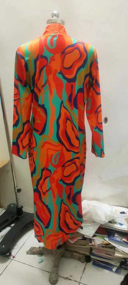 Printed Long Sleeve Cardigan Shawl