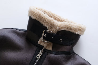 Faux Shearling Short Vest Jacket