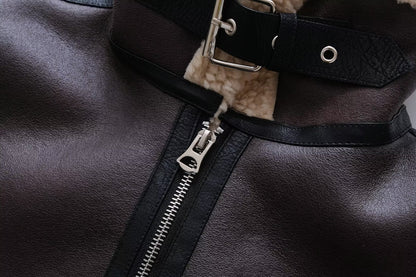 Faux Shearling Short Vest Jacket