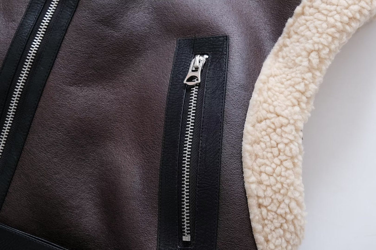 Faux Shearling Short Vest Jacket