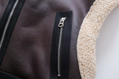 Faux Shearling Short Vest Jacket