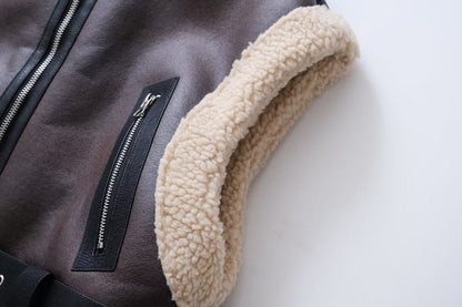 Faux Shearling Short Vest Jacket