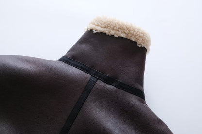 Faux Shearling Short Vest Jacket