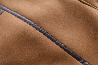 Faux Shearling Leather Vest Coat