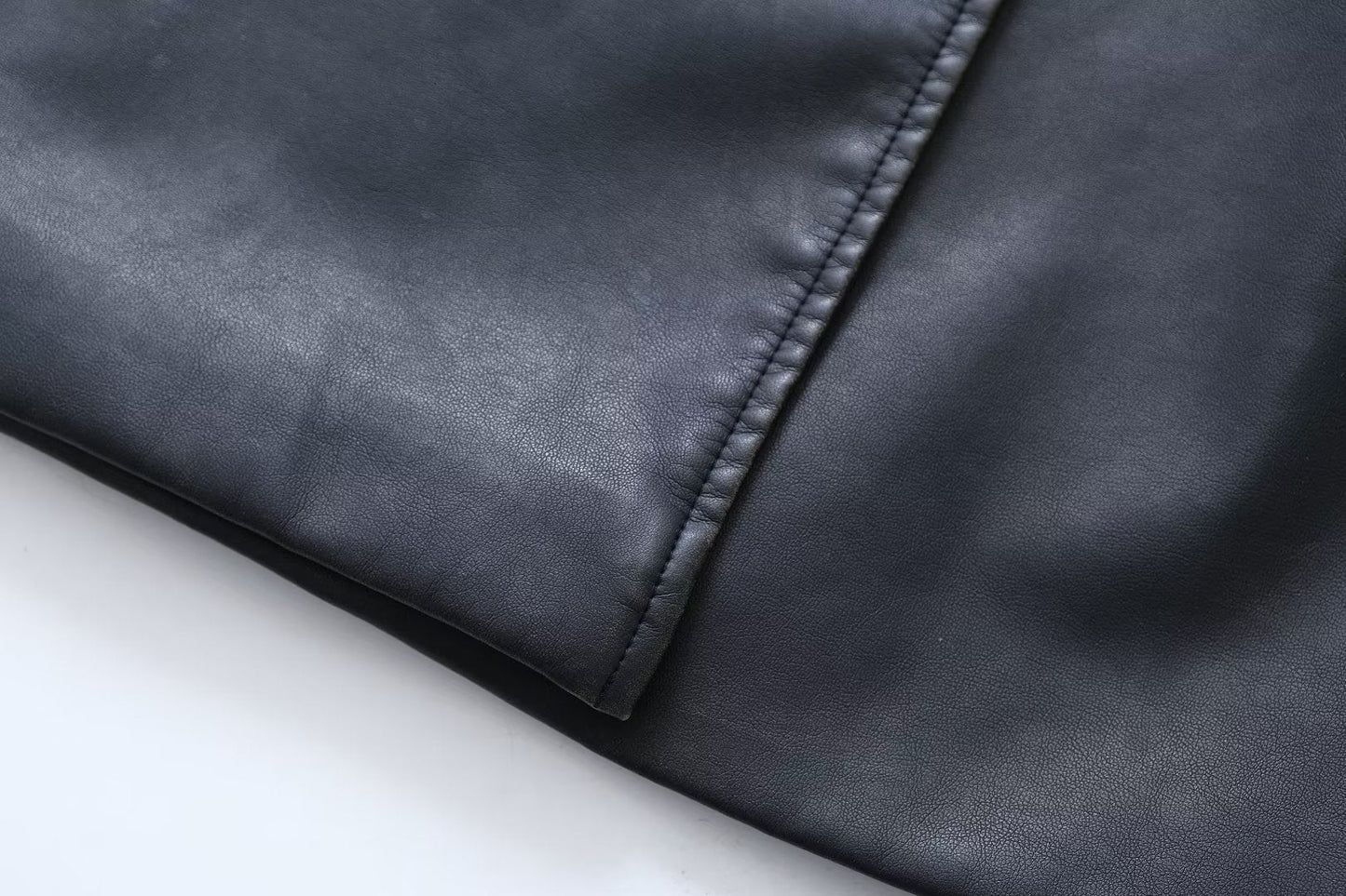 Leather Slim Mid-Length Trench Coat