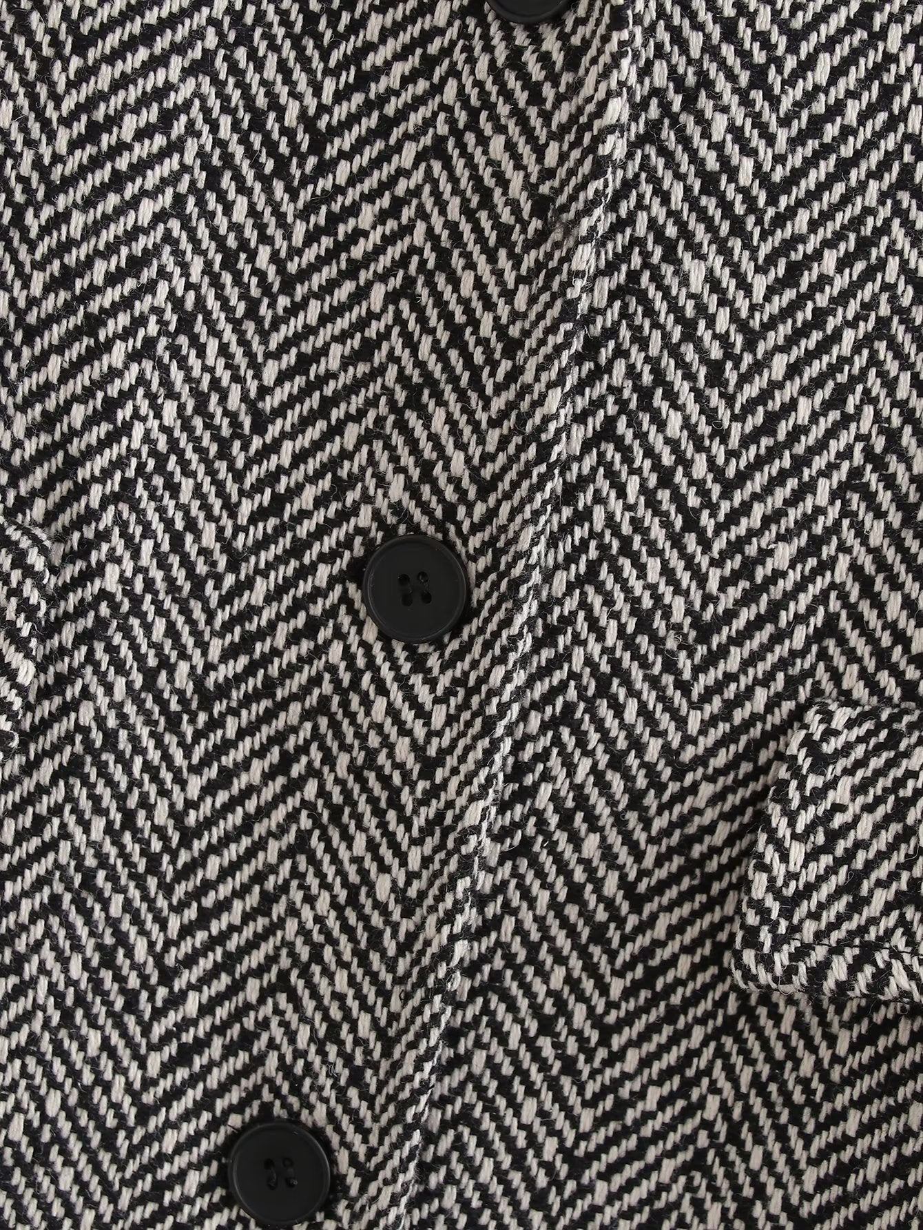 Herringbone Woolen Loose Coat