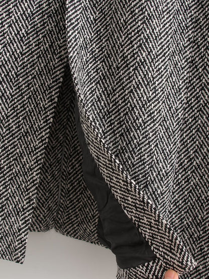 Herringbone Woolen Loose Coat