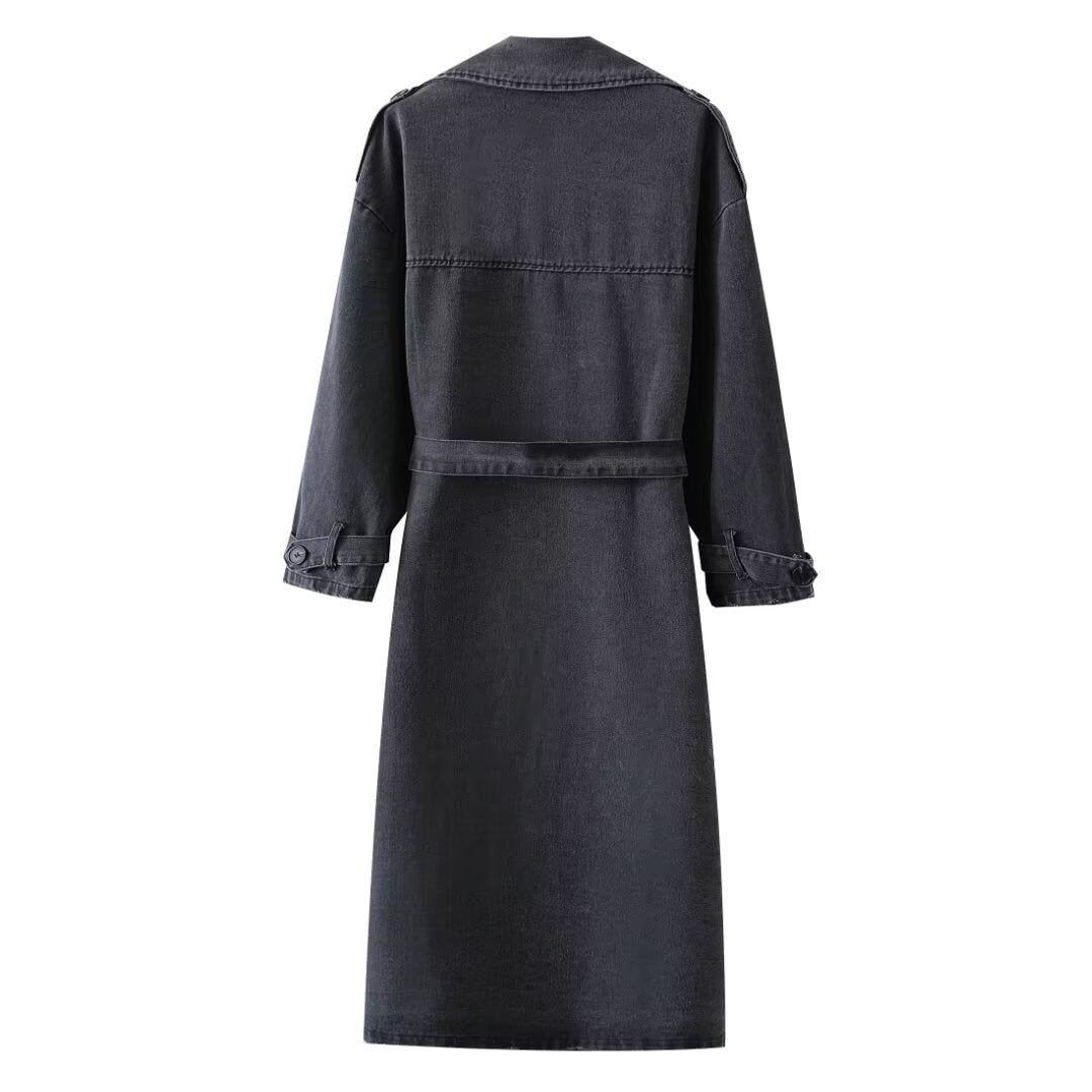 Denim Baggy Trench Coat