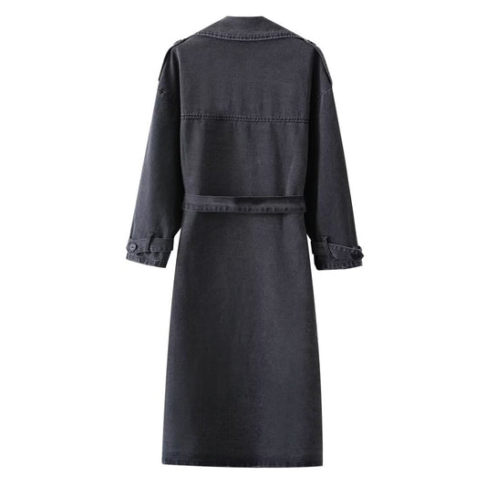 Denim Baggy Trench Coat