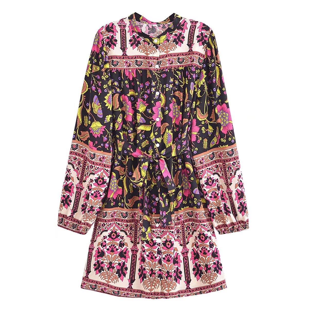 A Line Printed Maxi Dress