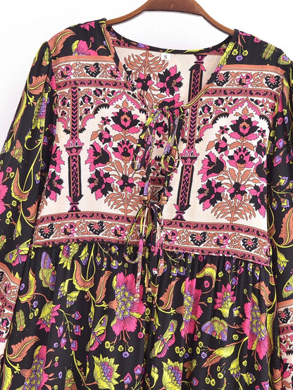 A Line Printed Maxi Dress