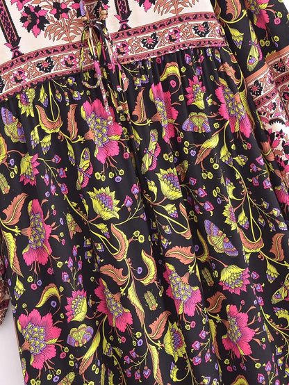 A Line Printed Maxi Dress