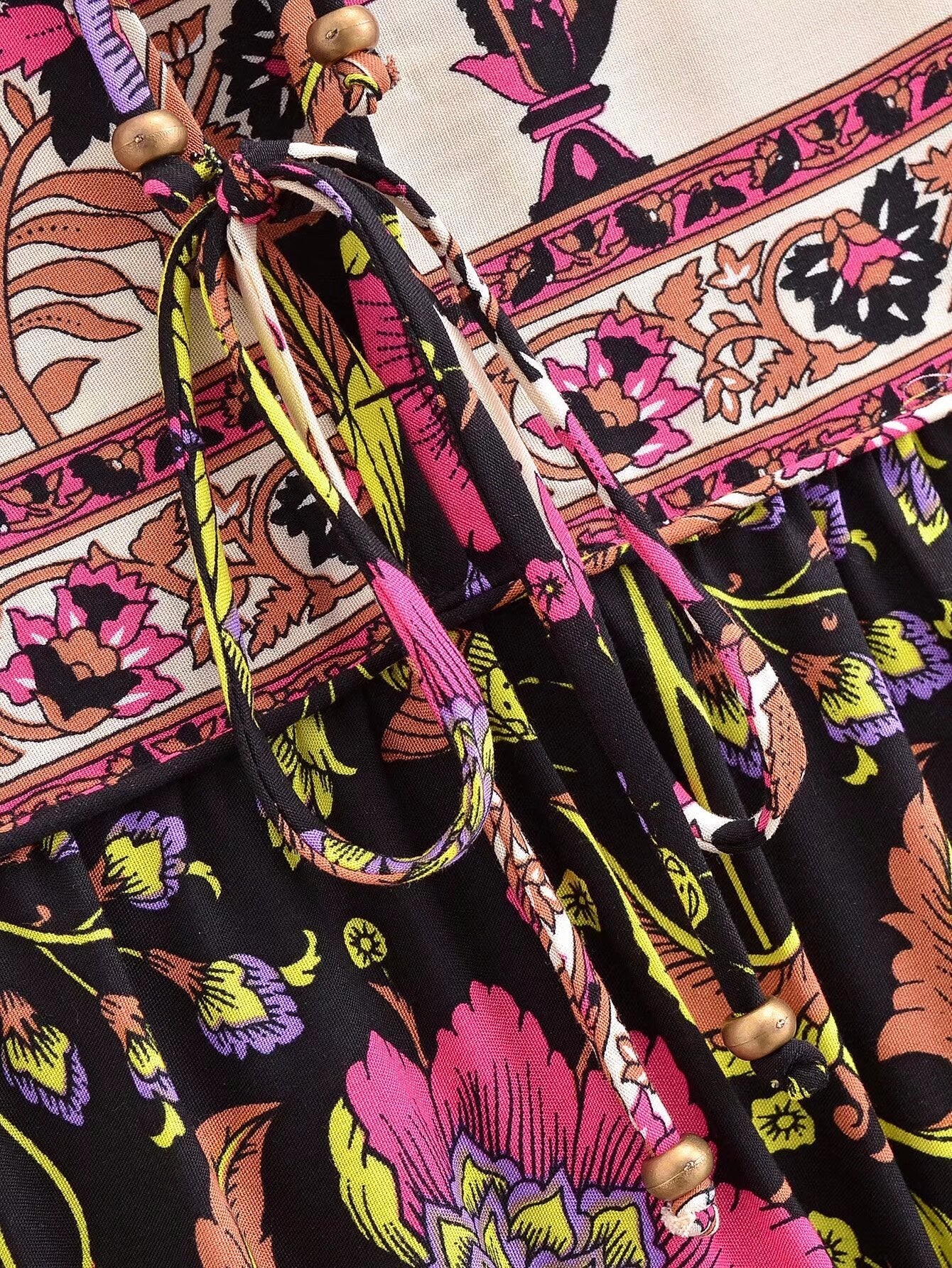 A Line Printed Maxi Dress