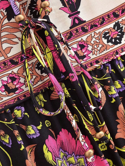 A Line Printed Maxi Dress