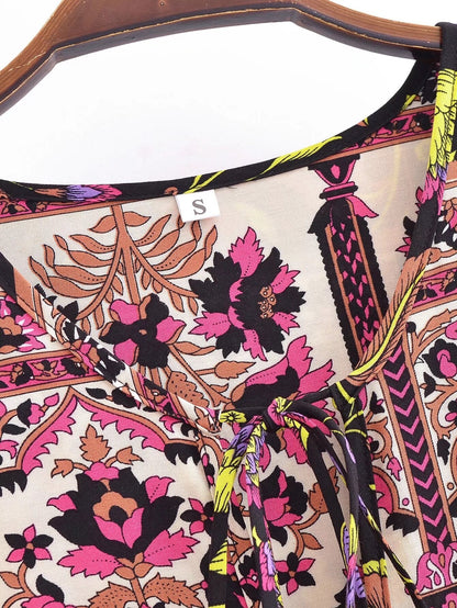 A Line Printed Maxi Dress