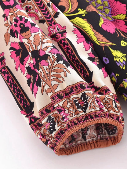 A Line Printed Maxi Dress