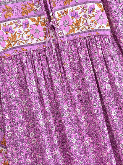 Yumi Tassel Long Sleeve Maxi Dress