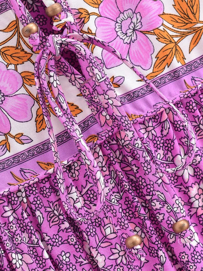 Yumi Tassel Long Sleeve Maxi Dress