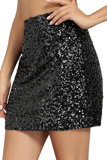 Rosiedress Stretchy Bodycon Sequin Mini Pary Skirt