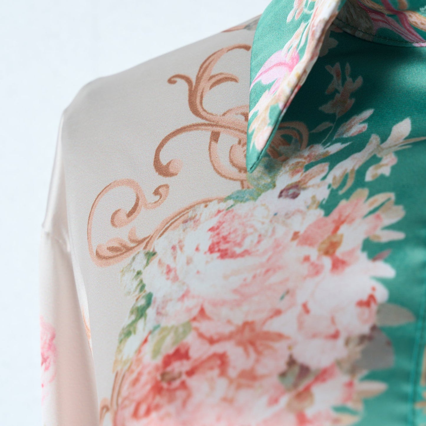 Green Vintage Print Two Piece Set