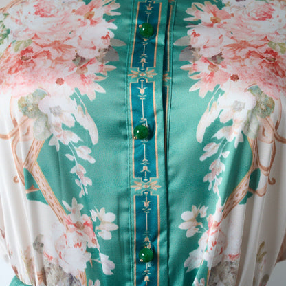 Green Vintage Print Two Piece Set